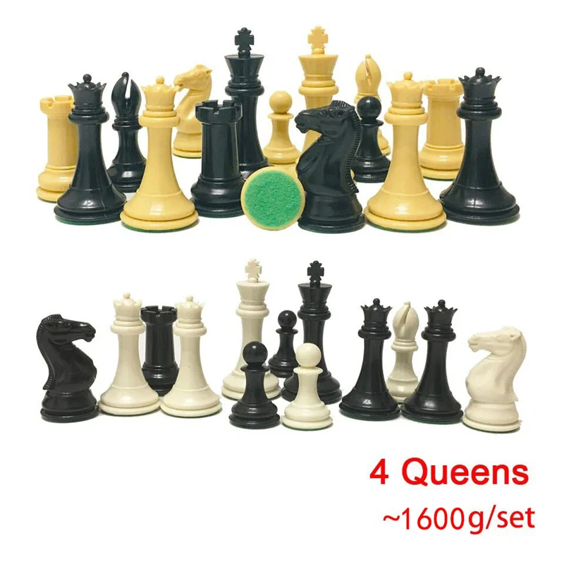 4 Queens Staunton International Standard Chess Set King Height 108mm Chess Pieces Weighted Chess Game for Match Club