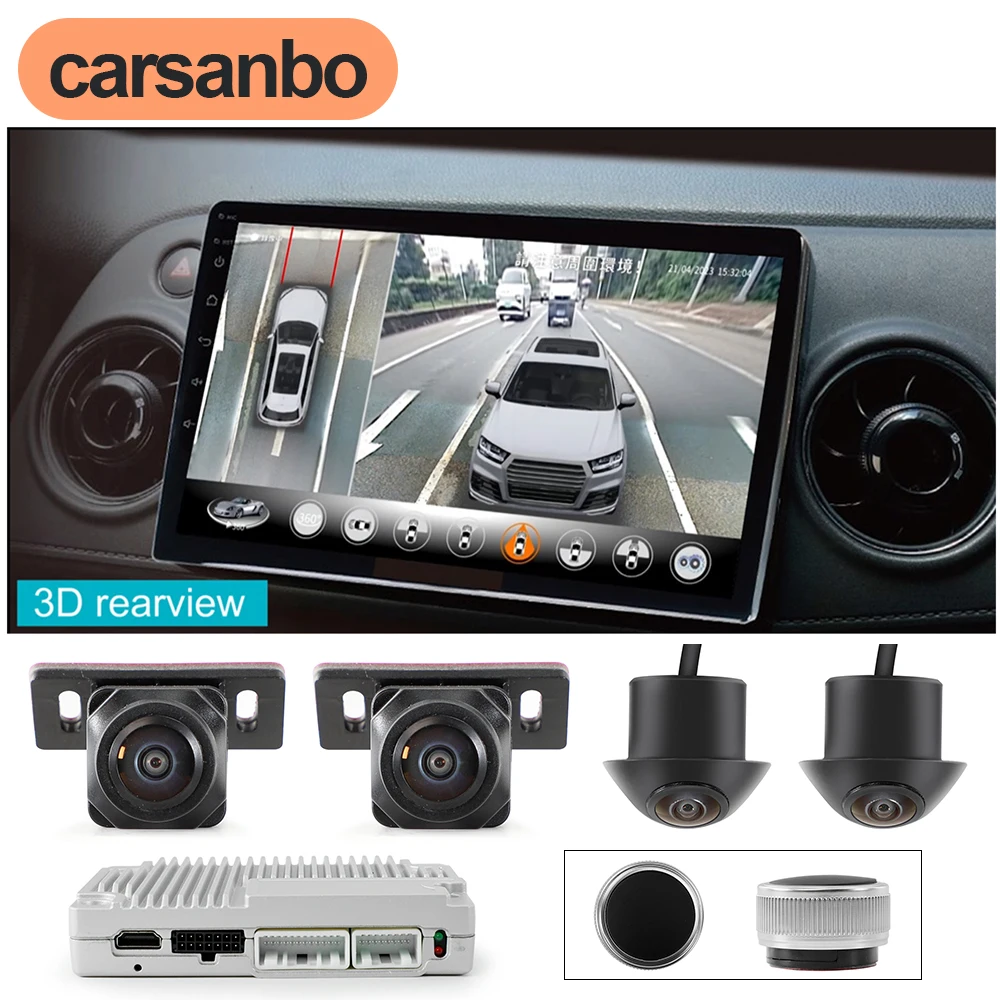 

Carsanbo AHD 1080P 360° Panoramic Camera Front / Rear / Left / Right 4 Channel 3D 360 Bird View Car Camera System DVR Recorder