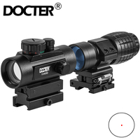 1x40 Riflescope Tactical Red Dot Scope Sight Hunting Holographic Green Dot Sight  3x Magnifier combination