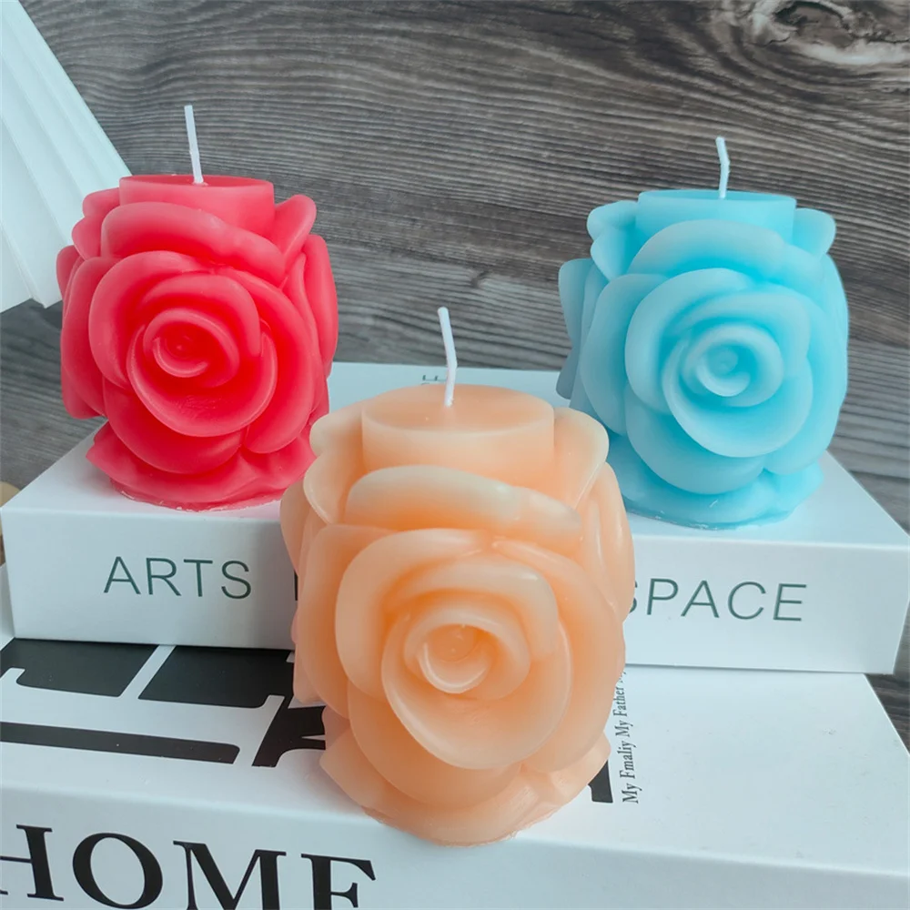 Rose Flower Cherry Blossom Shaped Silicone Candle Mold Handmade Soap Clay Mould Cake Baking Wedding gift Decorating Tools