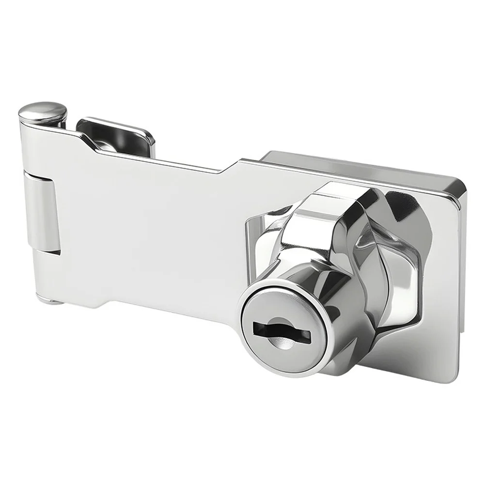 Stainless Steel No Drill Lock Plate for Cabinet Doors Drawers Sliding Doors Cold Rolled Steel Security Latch Silver Black