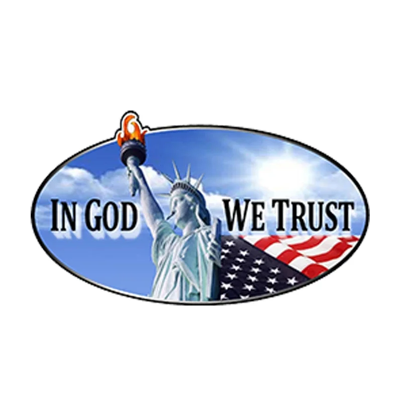 13cm X 7cm Funny Warning Sign Stickers for Car In God We Trust Vinyl Decal Stickers Car Waterproof KK PVC