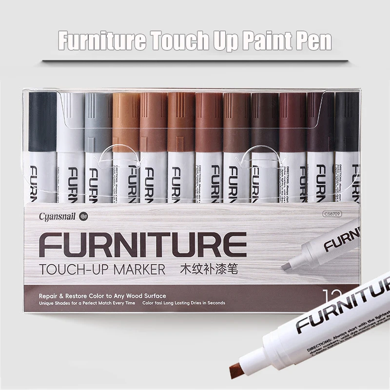 12 Colors Waterproof Furniture Touch Up Paint Pen Scratch Stain Paint Peeling Repair Marking Pen Large Capacity Marker Pen