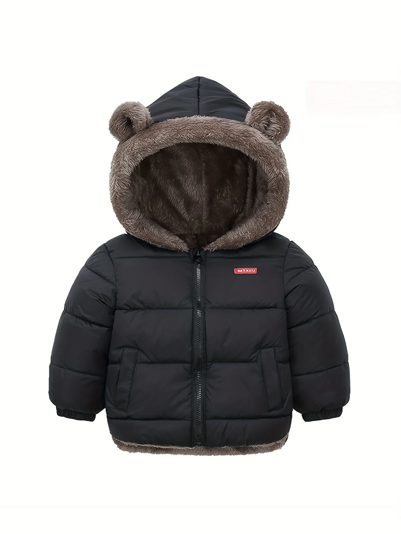 0-2 Years Old Autumn And Winter New Boys And Girls Babies Children Solid Color Casual Reversible Hooded Boys Cotton Jacket