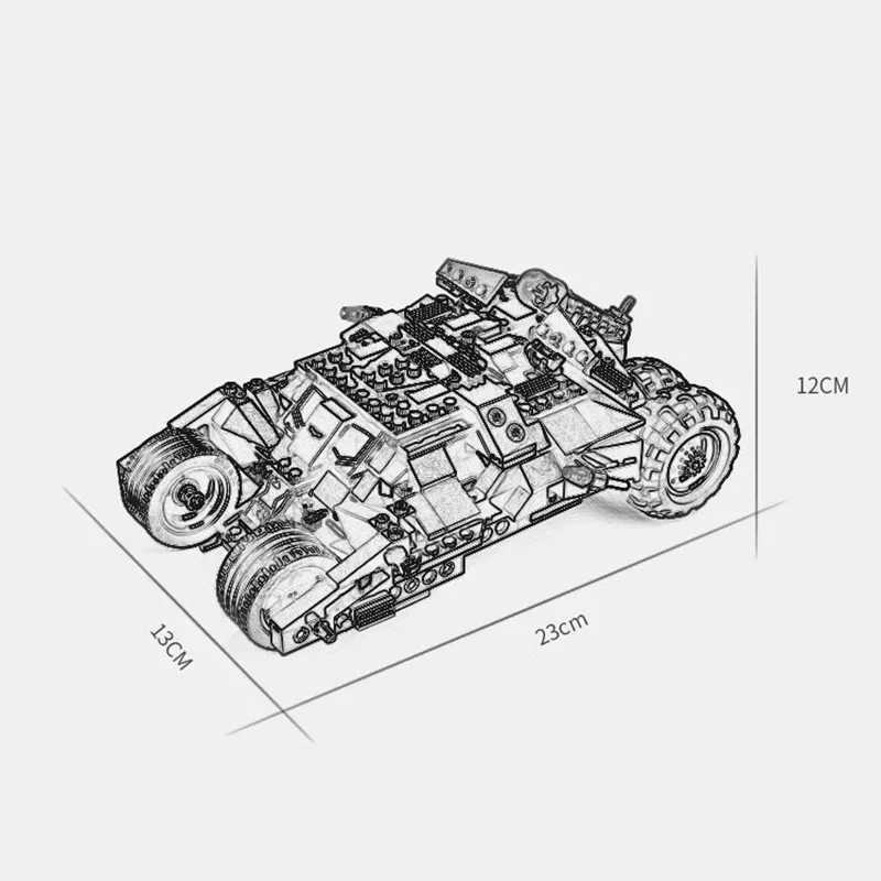 325 stücke Batmobile Fahrzeug Modell kreative Auto Tumbler Set Bausteine kompatibel Ziegel Spielzeug Weihnachts geschenke für Kinder