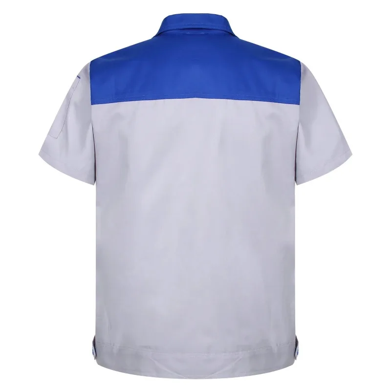 Heren Dames Werkjas met korte mouwen Werkplaatsoverhemden Motormonteur Uniform met T-shirts met twee zakken Heren Werkplaatsoveralls Top