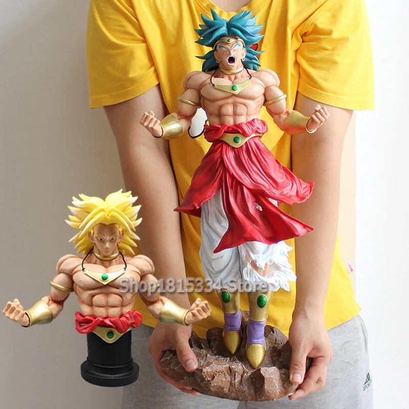 60cm Dragon Ball Broli Figurine Broly Action Figures Giant Interchangeable Busts Anime PVC Model Collection Toys Birthday Gifts