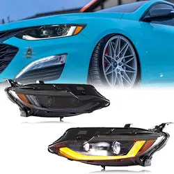 LED Headlights for Chevrolet Chevy Malibu 2019 2020 2021 2022 2023 Startup Animation Sequential Indicator High Low Beam Projecto