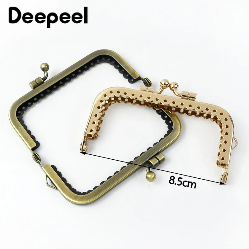 2/5/10Pcs Deepeel 85mm Square Smooth Metal Purse Frame Kiss Clasp Bags Handle DIY Bracket Sewing Handbag Crochet Bag Accessories