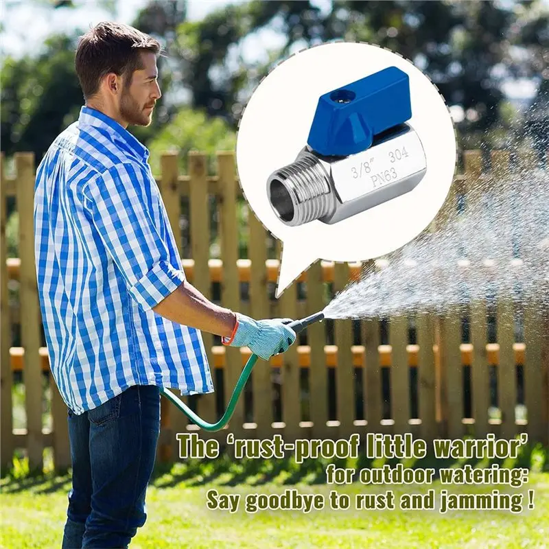 【TODAY-ONLY!】X-Male Threaded Mini Ball Valve 3/8 Inch-For 2-Pack 304 Stainless Steel NPT Female Design For Compact Installation