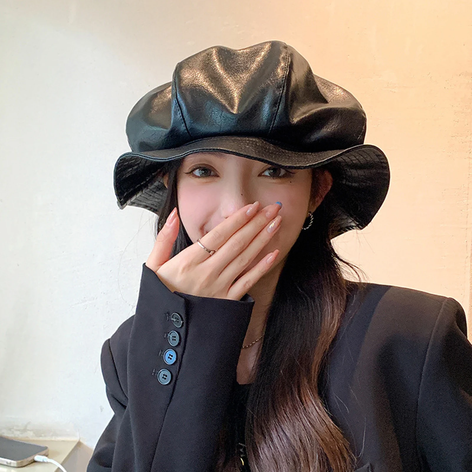 Женский берет с облаком, шляпа в корейском стиле, дизайн морщин, нерегулярные поля, весна-осень, повседневный модный головной убор