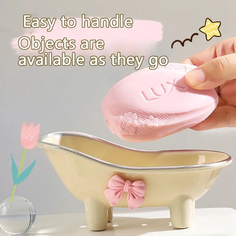 1 cute bathtub shaped soap tray, Plastics soap holder, cute creative soap tray, family bathroom soap, bathroom decoration