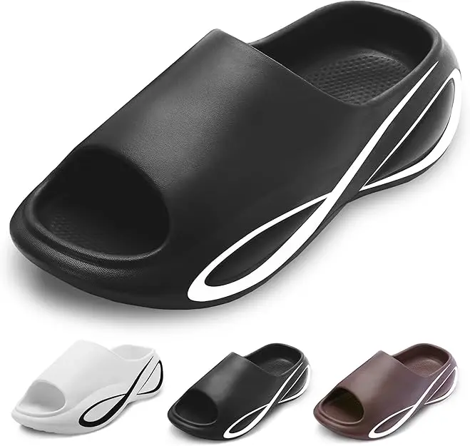 Tongs Infinity unisexes en EVA noir, souples, taille 44-45, imperméables, pour la piscine et la plage, chaussures légères de massage
