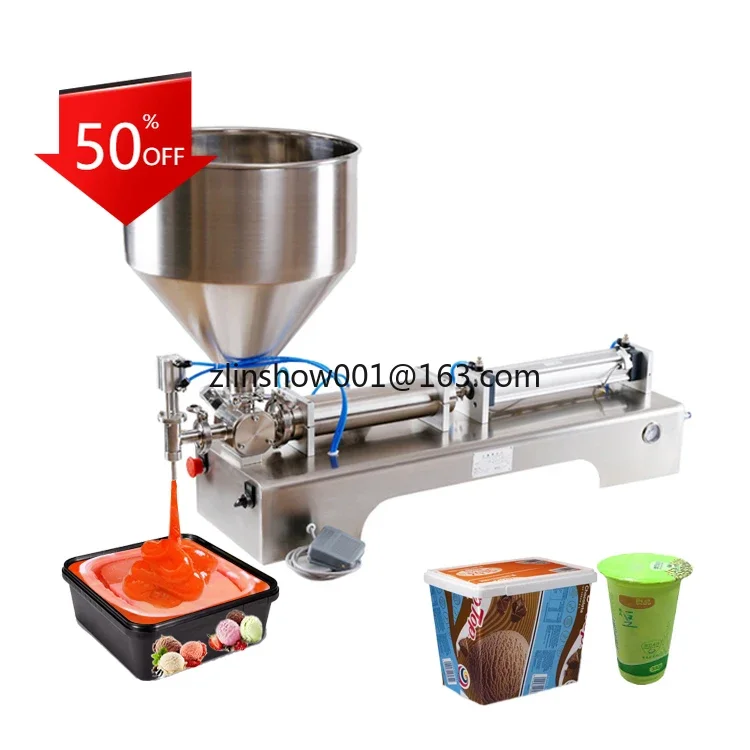 New low price semi automatic ice cream gelato liquid paste filling machine/beverage honey cream piston paste liquid filler