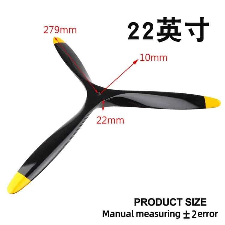 Plane parts 18 20 21 22 Inch Three-blade Propeller Hickory Wood Propeller CW for Fixed-wing Realistic Aircraft