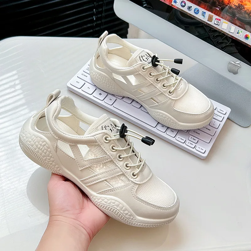 Women Platform Mesh Breathable Vulcanized Shoes Female Summer White Casual Sneakers Women Fashion Brand Shoes Zapatillas Mujer