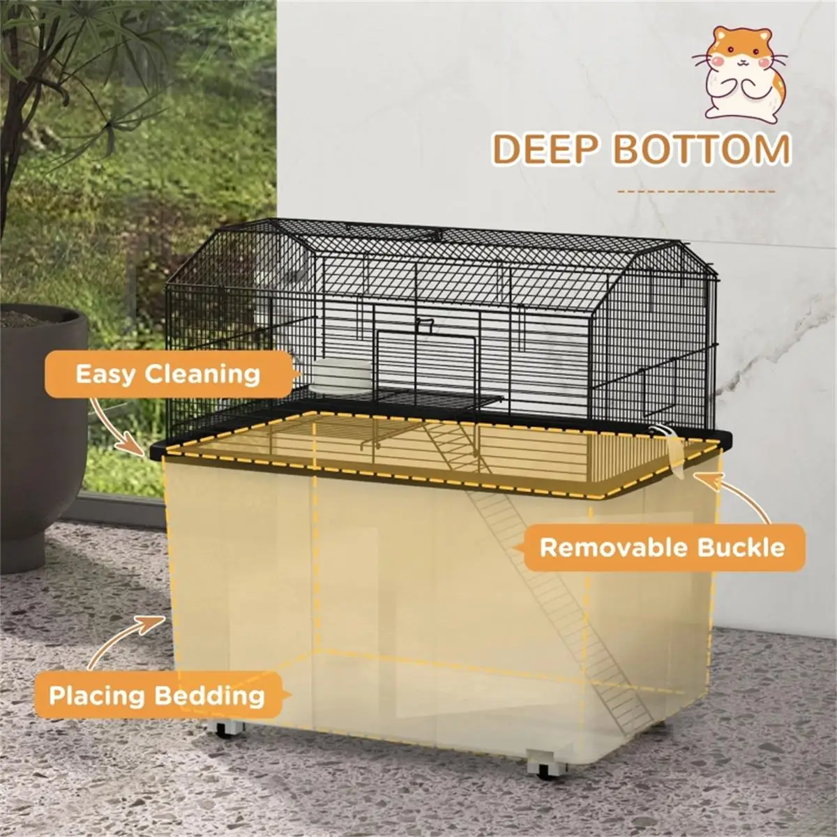 Spacious Hamster Cage with Dual Levels & Accessories - Ideal Habitat for Small Pets