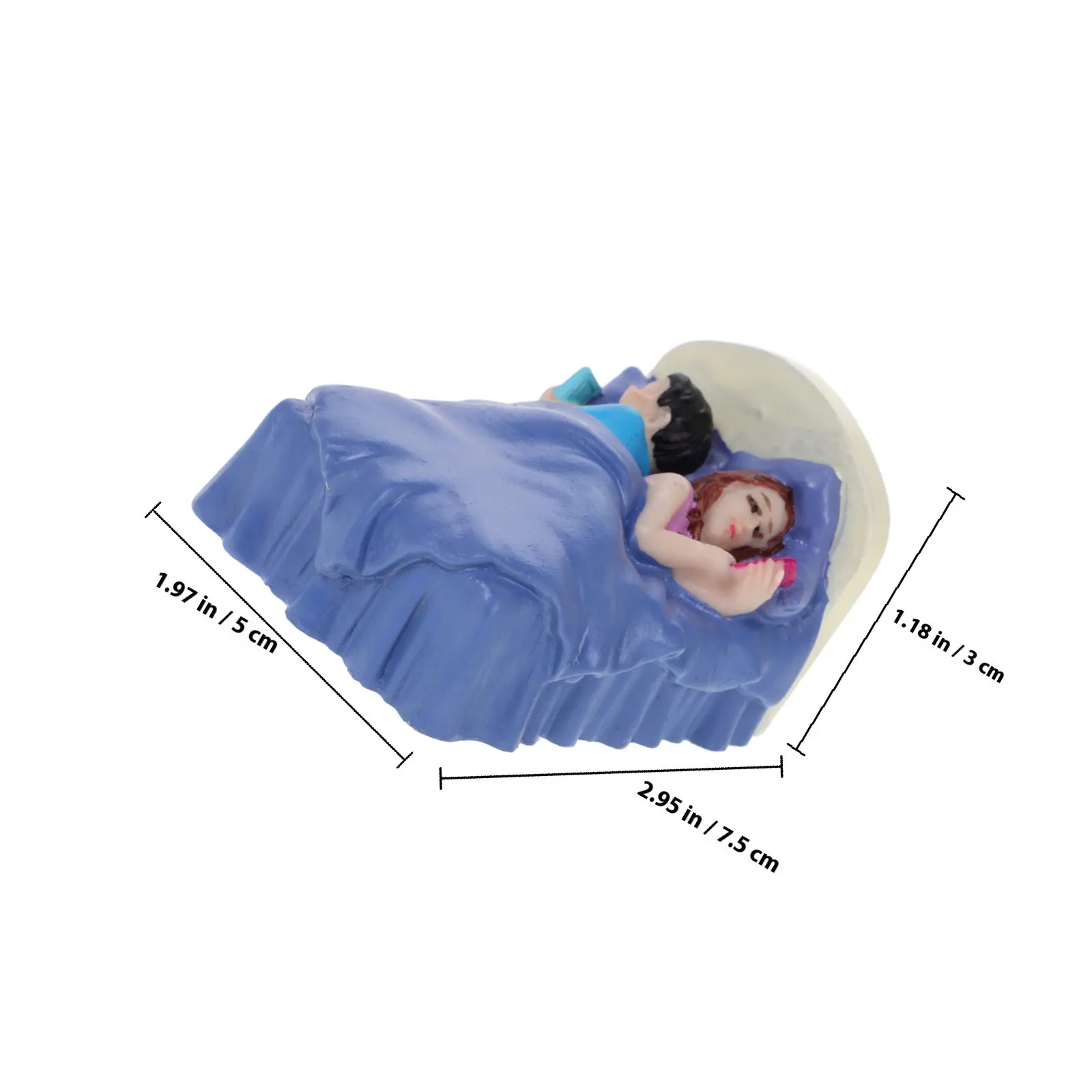 Miniature Garden Couples Ornament Lying on Bed Smartphones Sand Table Decor Home Bedroom Addictive Prevention Sculpture