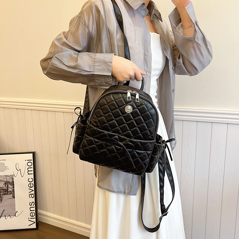 

Casual women's PU new solid color shoulder bag backpack handbag 백팩 ita bag mochila рюкзак женский bags for woman mochila mujer