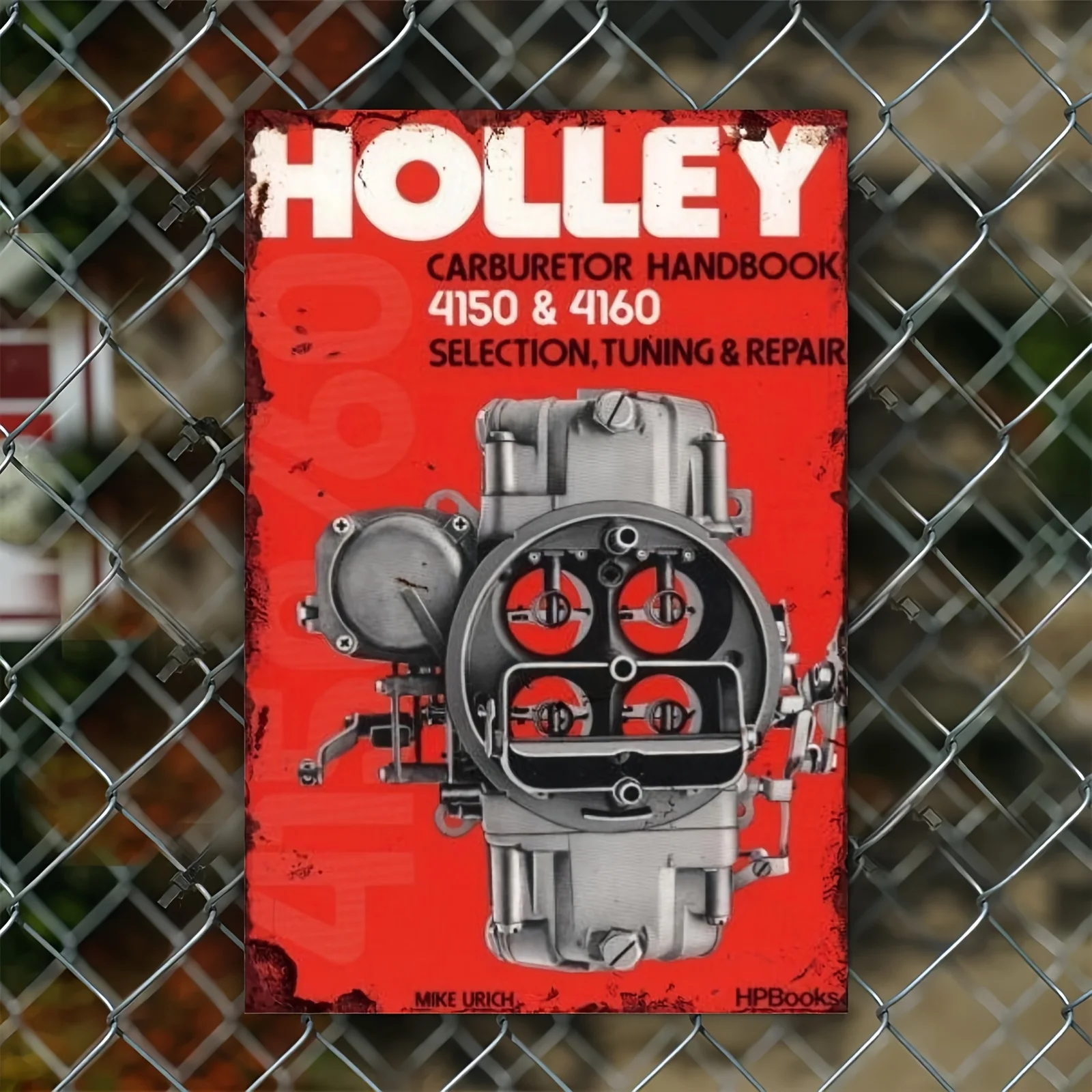  Vintage Holley Carburetor Manual Metal Wall Art Sign - 450,460 Options, Frameless Retro Mechanical Design, Durable