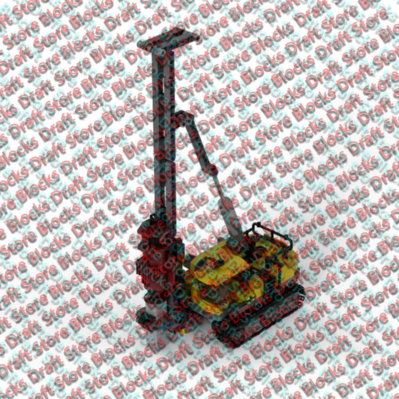 680PCS City Car Model MOC Building Bricks Track Drilling Rig Modular Technology Assemble Toys Suit  Holiday Gifts Display QWERT