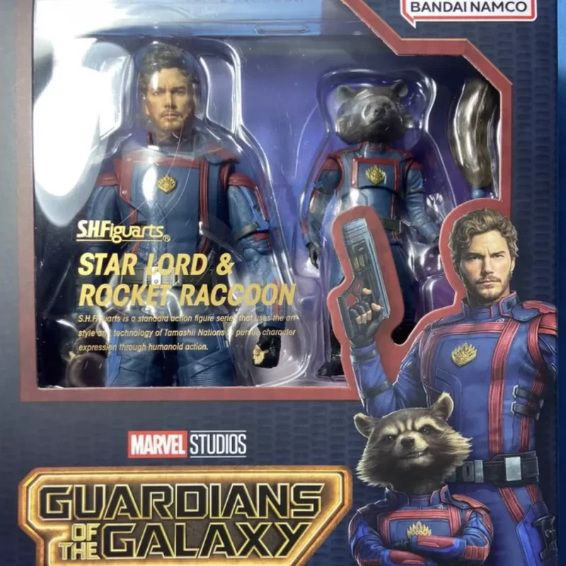 Original Bandai Guardians Of The Galaxy Anime Figure Shf Volume 3 Star Lord Rocket Raccoon Action Figure Model Toys For Kid Gift