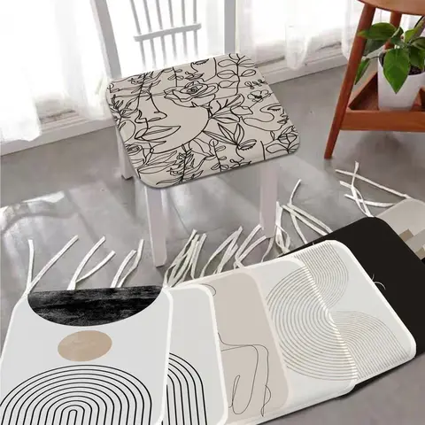 Abstract Bohemian European Stool Pad Patio Home Kitchen Office Chair Seat Cushion Pads Sofa Seat 40x40cm Chair Mat Pad