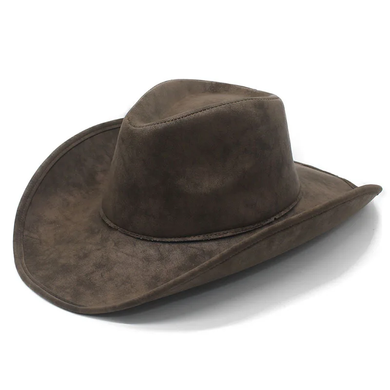 Tibetan Hat for Men and Women, European and American Style, New Foldable Cowboy Hat, Leather Brimmed Fedora