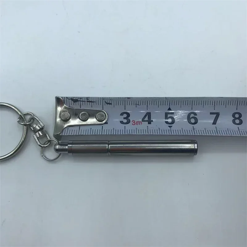 Portable Telescoping Pen Metal Keyring Stainless Steel Keychain Ballpoint pen Out Door