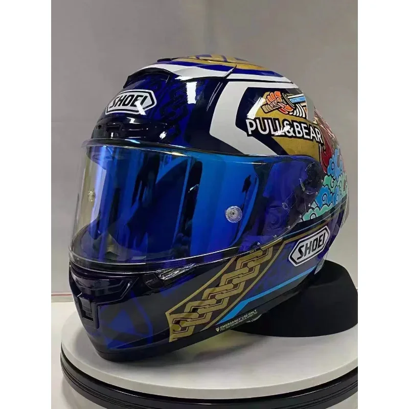 Motorcycle Helmet SHOEI X14 CX-Fourteen R1 60th Anniversary Edition Blue Cat Helmet Full Face Racing Helmet Casco De Motocicle