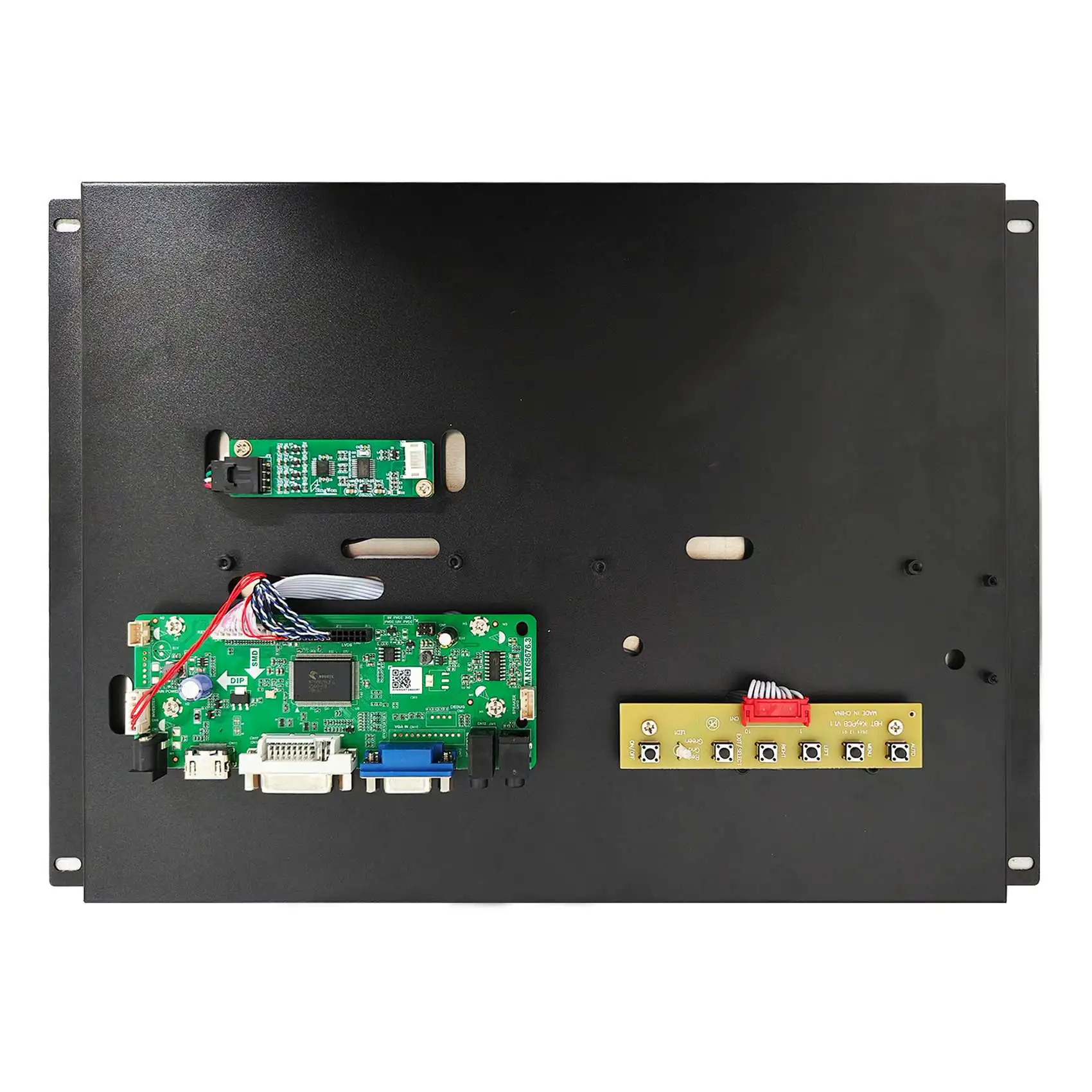 شاشة LCD تعمل باللمس مقاس 15 بوصة مقاس 1024 × 768 H-D DVI VGA لوحة معدنية