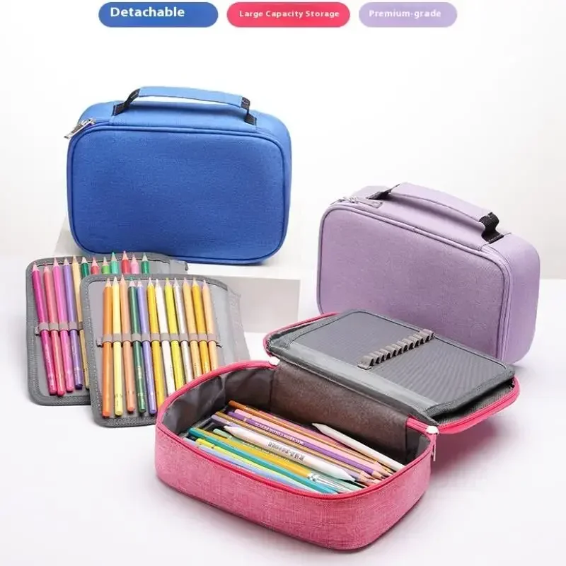 Simple Waterproof Pencil Case with 72 Holes - Large Capacity, Multi-Layer, Detachable, Lightweight & Portable Sketch Pencil Bag