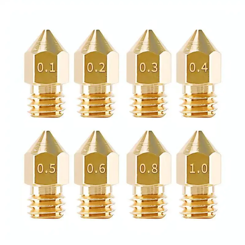 

Латунное сопло экструдера MK8, 0,4 мм, совместимое с Creality Ender 3 V2/5, CR-10, Makerbot, ANET A8, Prusa i3, высокая точность