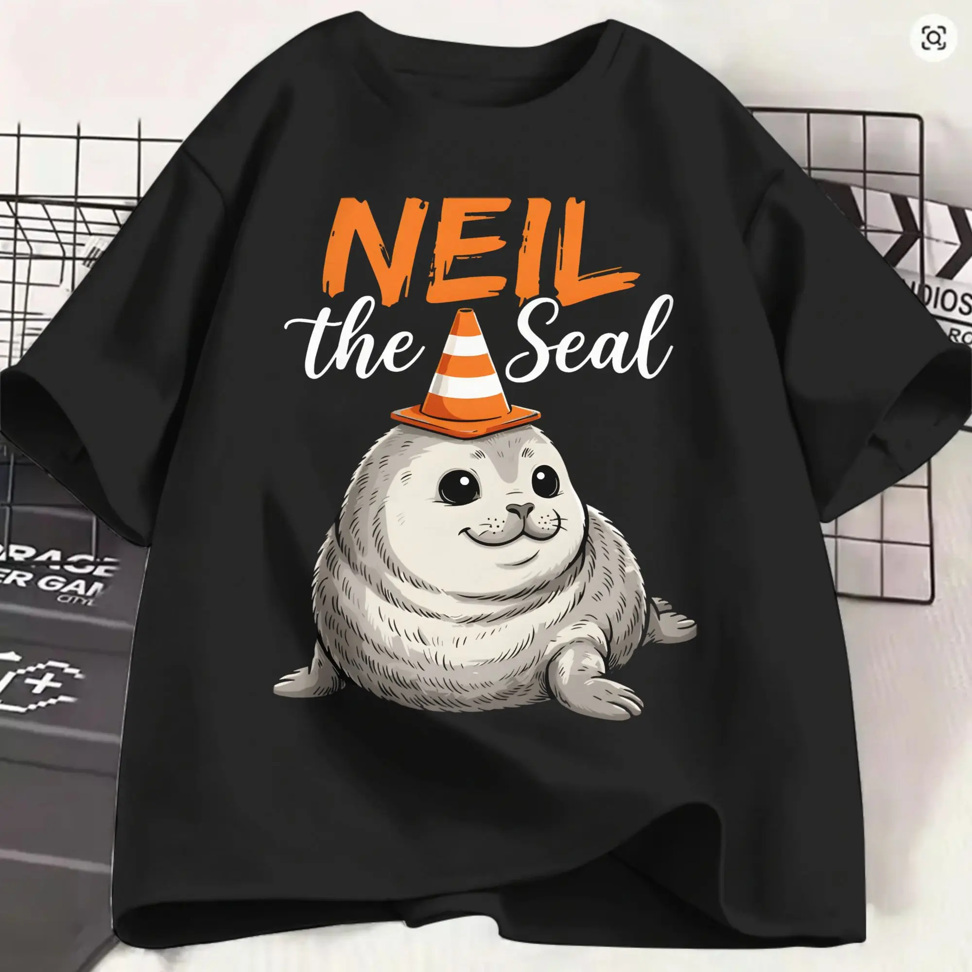 Vintage T-Shirt Summer Neil the Seal  Hip Hop T-Shirts  100 Cotton Tee Shirt for Men Y2K Casual Hot Sale Short Sleeve Tees