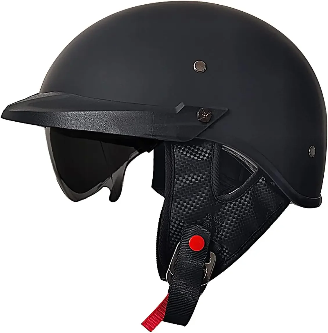 

DOT Approved Motorcycle Half Helmet with Built-in Sun Visor for Men and Women - Stylish and Safe Helmet for Adult Scooter, ATV,