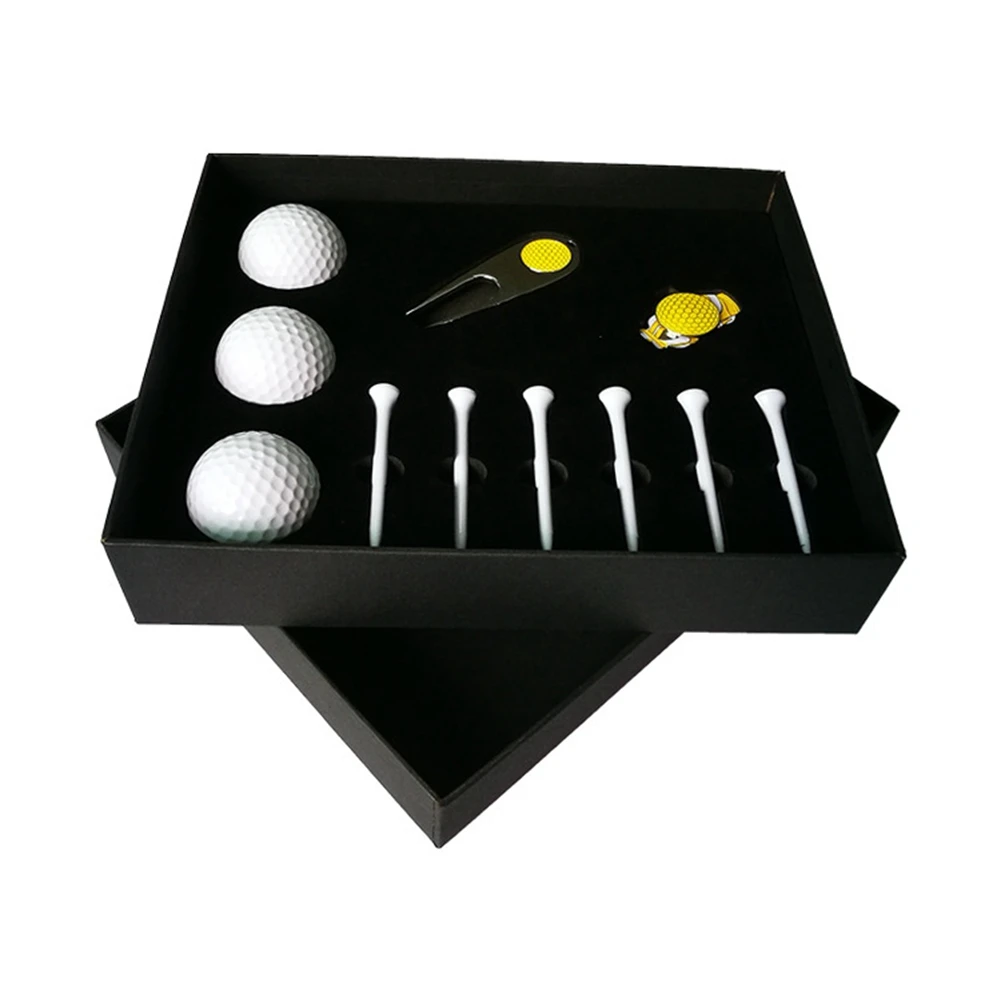 

Golf Gift Box Set Golf Green Ball Fork Hat Clip Set Golf Holiday Gifts for Relatives and Friends