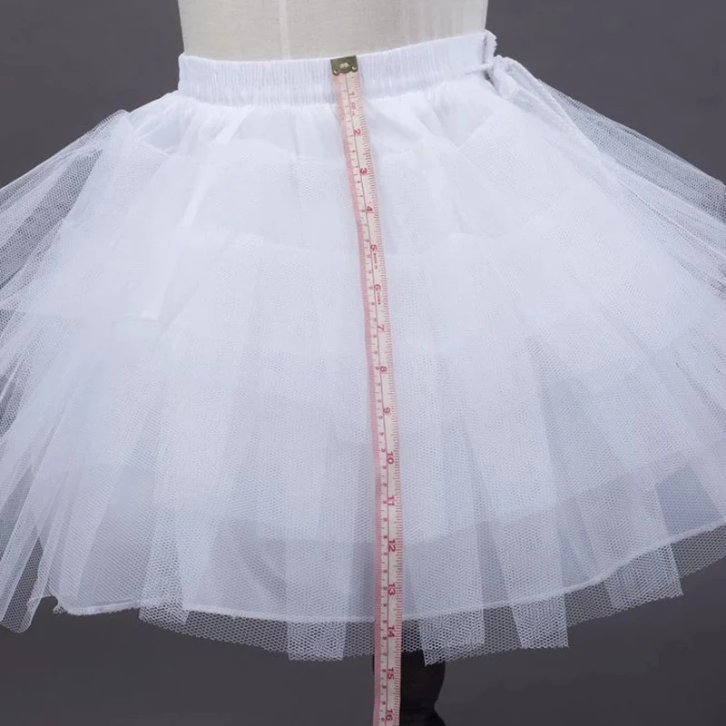 3-10 Years Children Girls White Ballet Skirt Tulle Ruffle Short Crinoline Bridal Wedding Petticoats Gown Baby Girl Underskirt