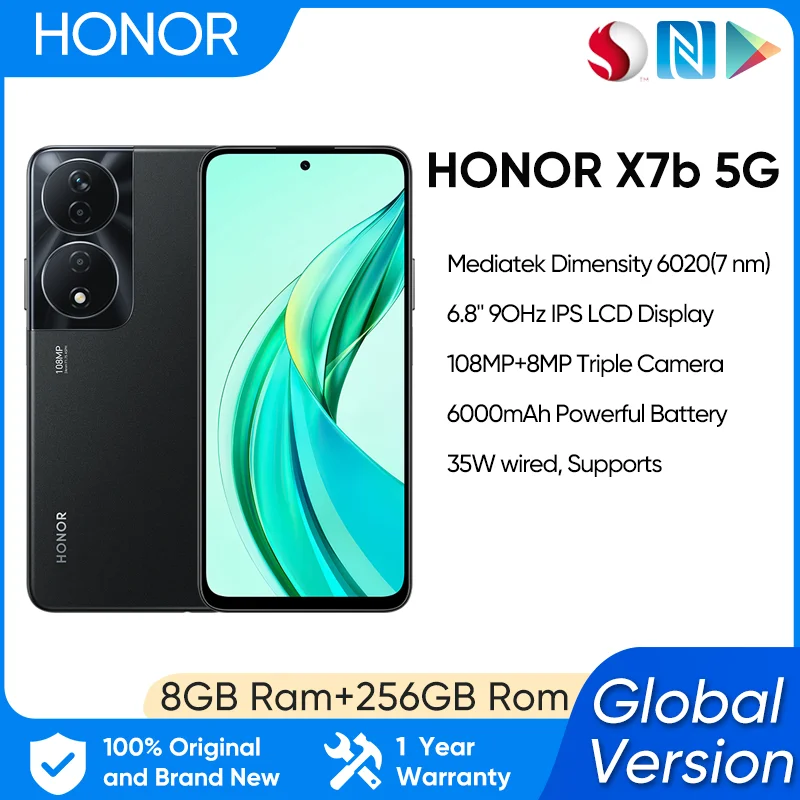 2024 HONOR X7b 5G Global Version Mediatek Dimensity 6020 6.8