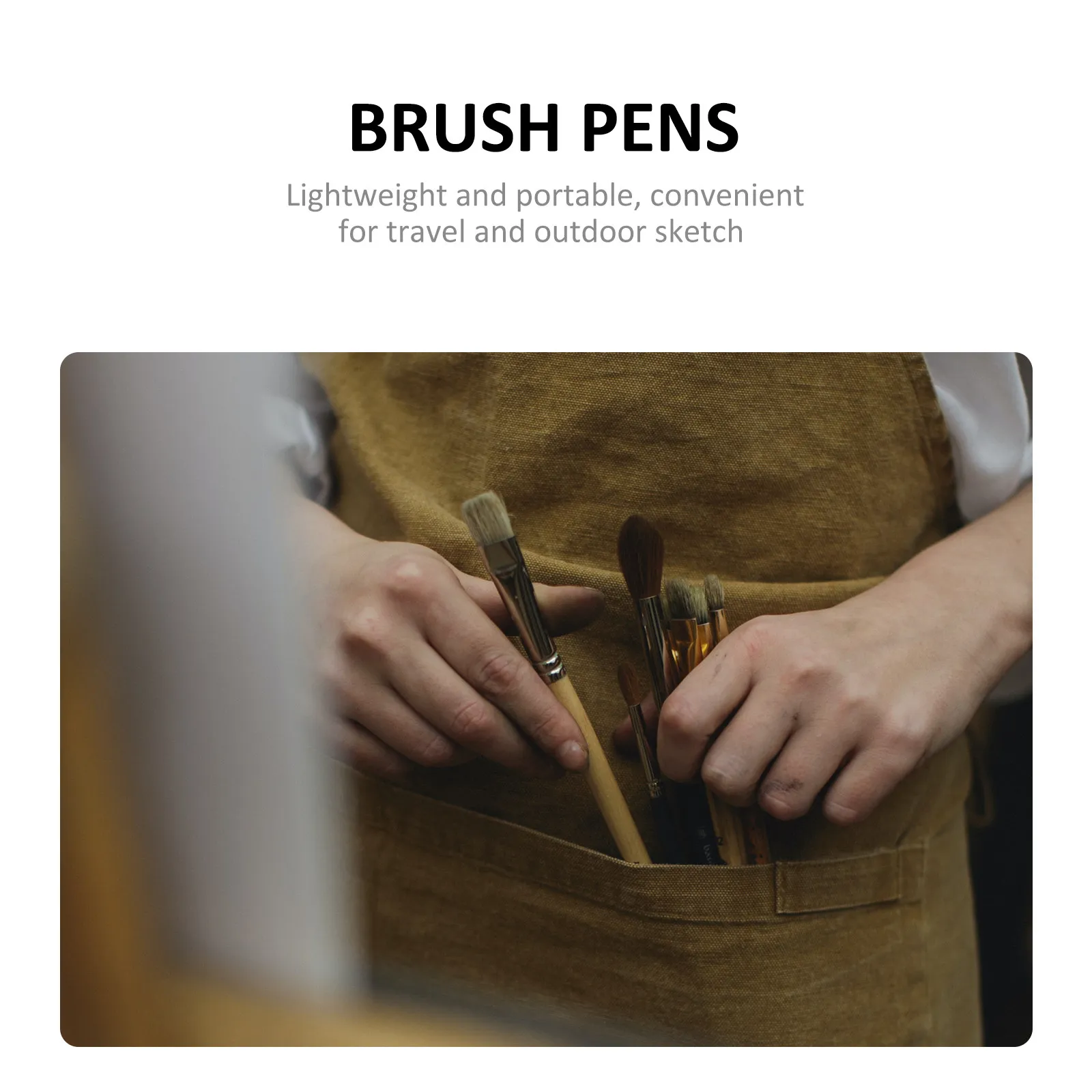 

6Pcs Paintbrush Set Core Watercolor Brushing Pens Nylon-Made Drawing Tools for Art Learning Lightweight Portable Drafting Brush