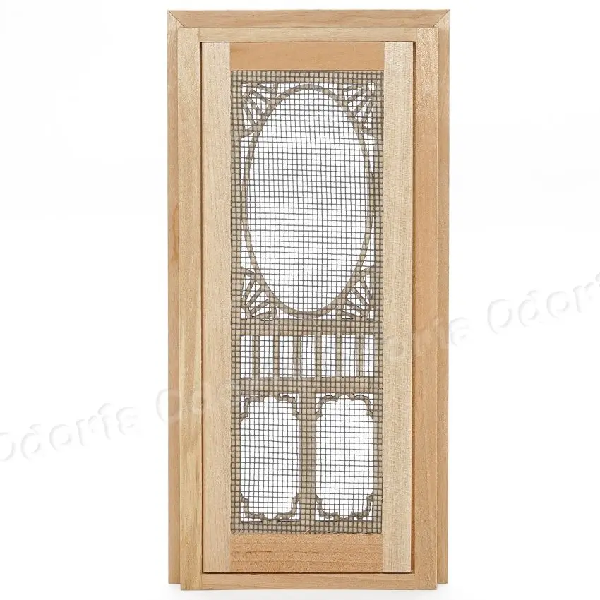 Odoria 1:12 Miniature Wooden Door with Hollow-Carved Pattern DIY Dollhouse Furniture Accessories Decor