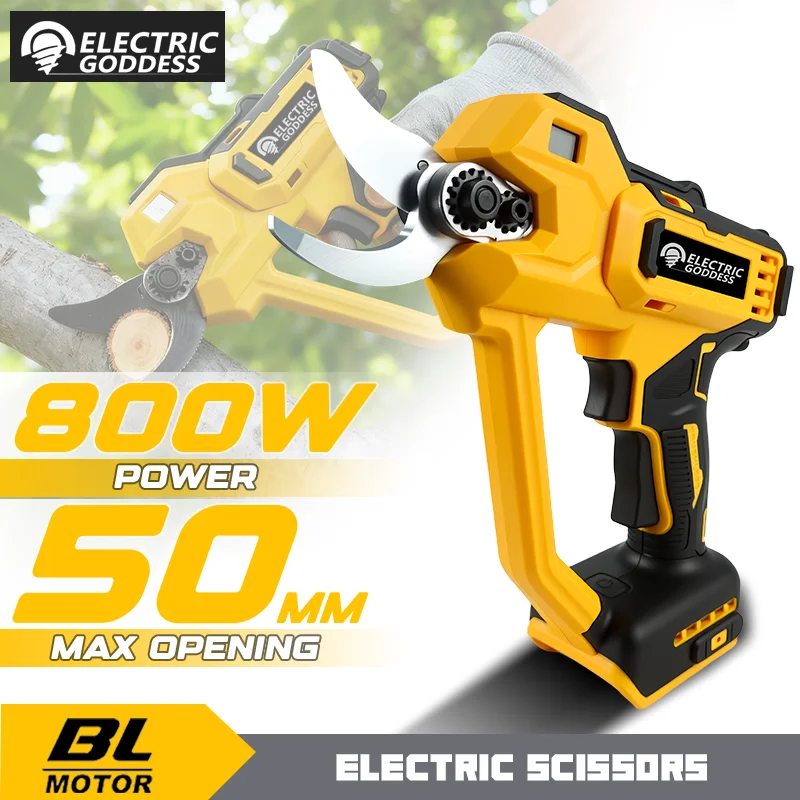 Gunting Pangkas Listrik Tanpa Kabel dengan Layar LED, Alat Kebun untuk Pohon Buah, Kompatibel dengan Baterai Dewalt 20v