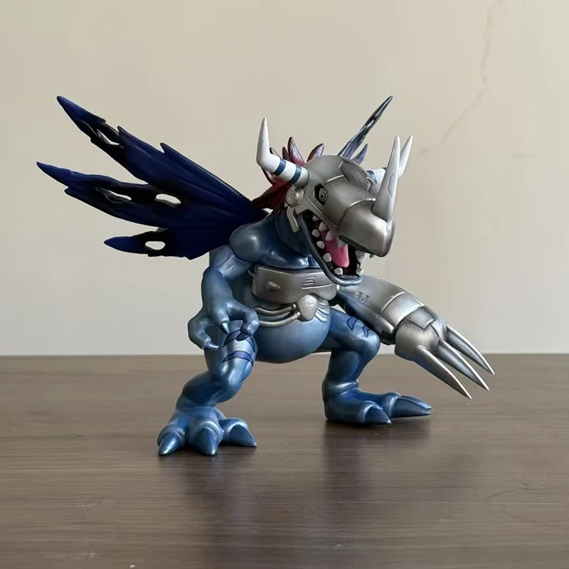 Figura de acción de Metal Greymon de 18cm, figuras de monstruos digitales de Anime Gk, modelo mundial Digital, colección de adornos, regalos, juguetes para niños