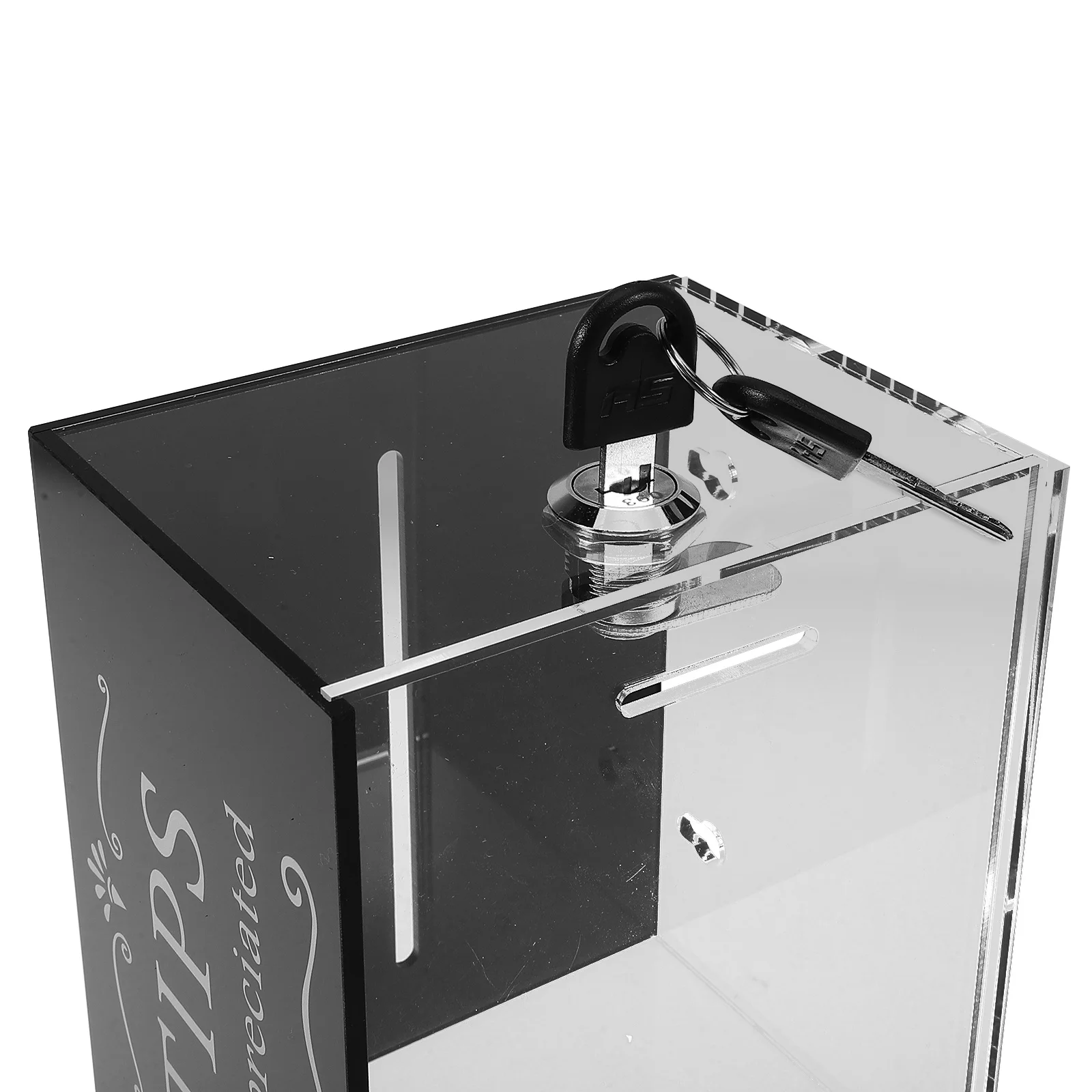 Acrylic Tip Collection Box Lock Transparent Suggestion Donation Money Collection Box Bar Restaurant Ballot Boxes