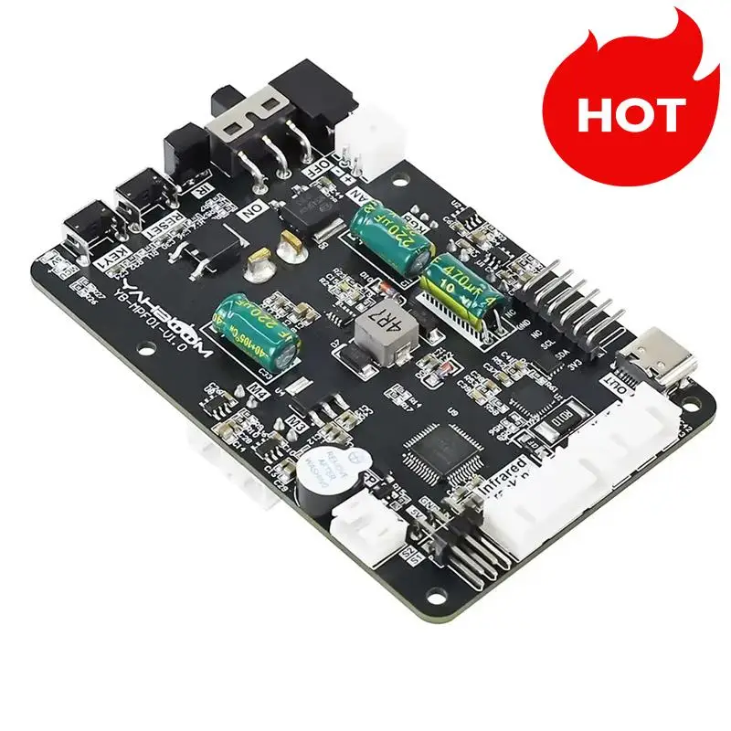 A01V-For Raspberry Pi 5 Robot Expansion Drive Board Kit With Sensor Servo Motor Drive Controller Four-Wheel Steering Motor