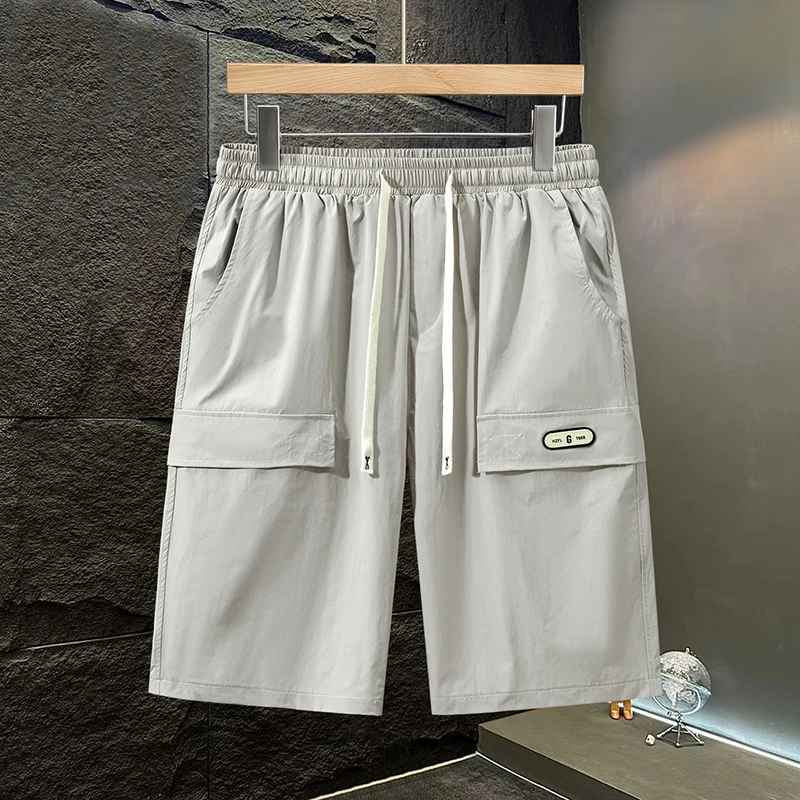 Duży, krótki zestaw z kapturem dla mężczyzn, luźny, na lato, dla puszystych, casualowy, plus size, powiększony dwuczęściowy komplet.