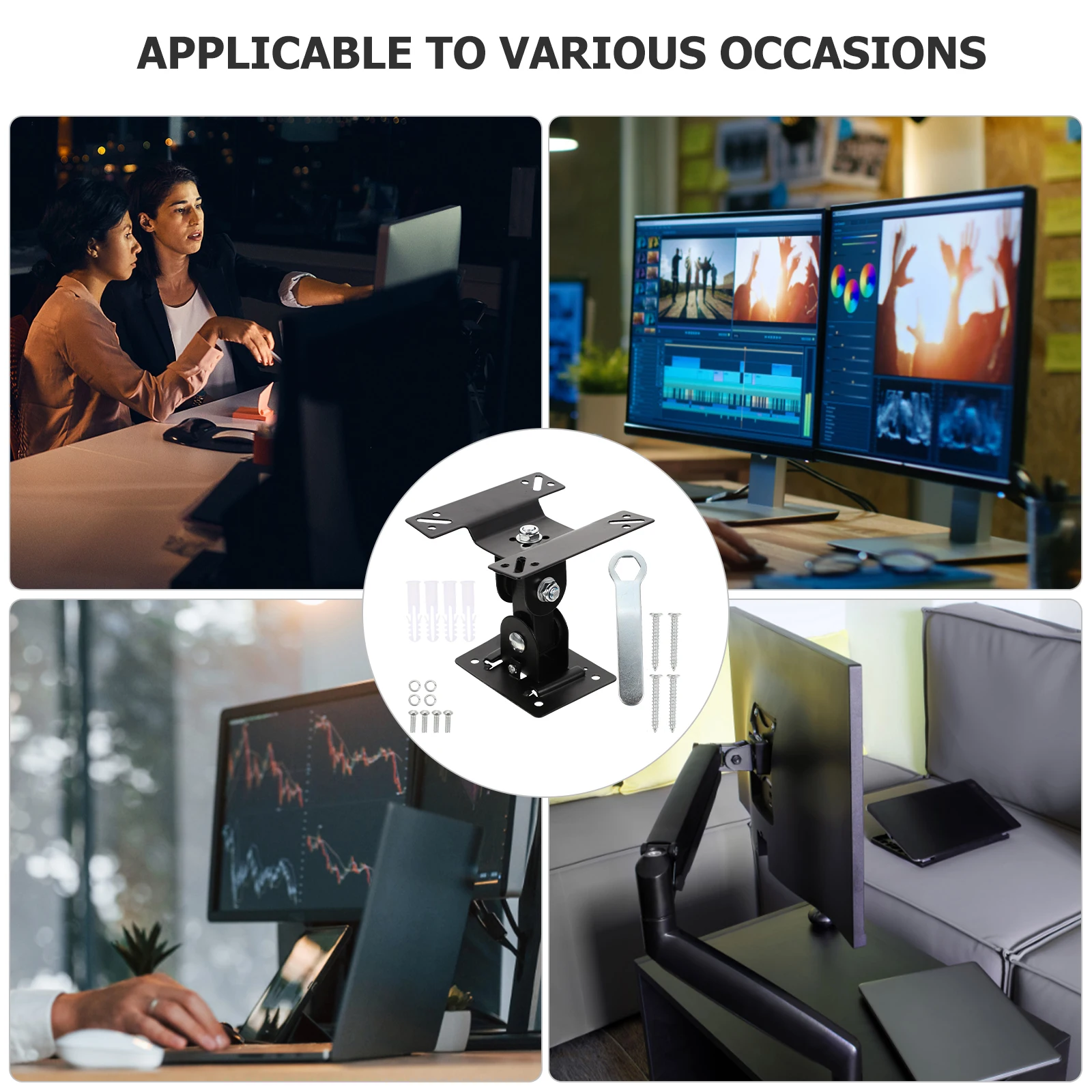 

Swivel Wall Mount Heavy Duty Iron 360 Degrees Rotatable Flat Screen Stand for Living Room Bedroom Study Office Adjustable