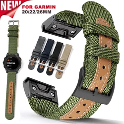 Sport Nylon Watch Strap for Garmin Fenix 7 6X 6S 6 Pro 5X 5 5S 3HR Bracelet for Garmin Watch Band 26mm 22m 20mm Accessories