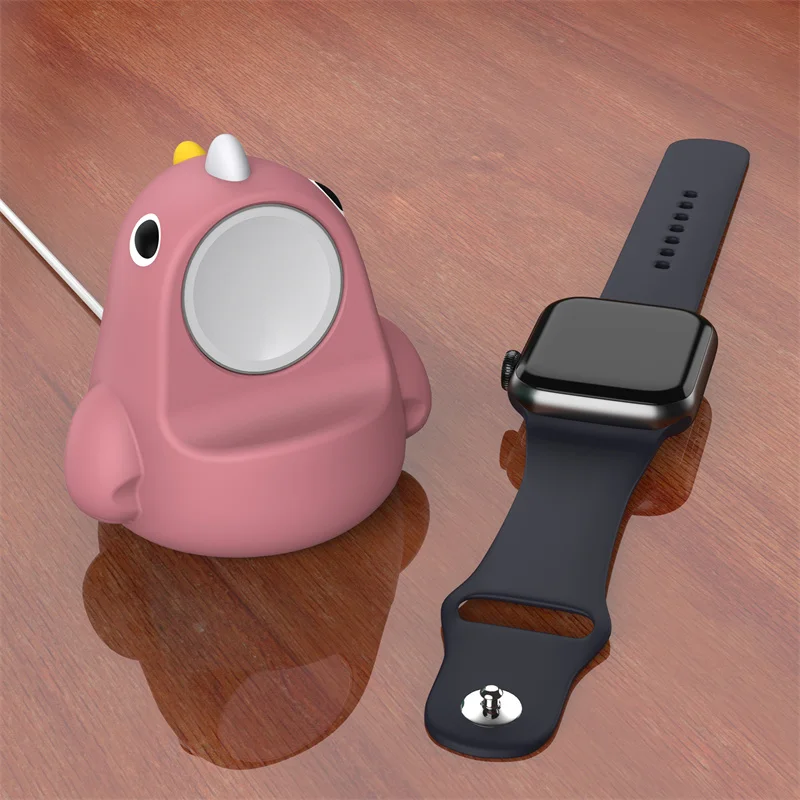 Cartoon Cute Dinosaur Stand For Apple Watch 8 7 SE 6 5 4 3 For IWatch 49mm 41mm Silicone Charging Base Convenient Stand Pedestal