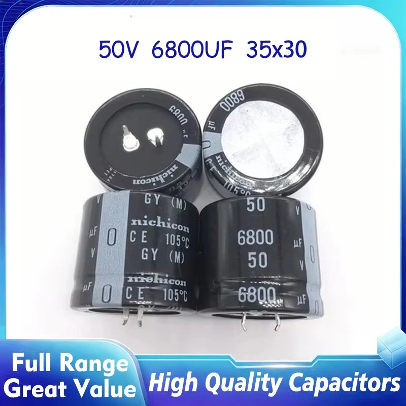 20PCS 50V6800UF 35X30MM Nichicon Electrolytic Capacitor 6800UF 50V 35*30mm GY High frequency low resistance