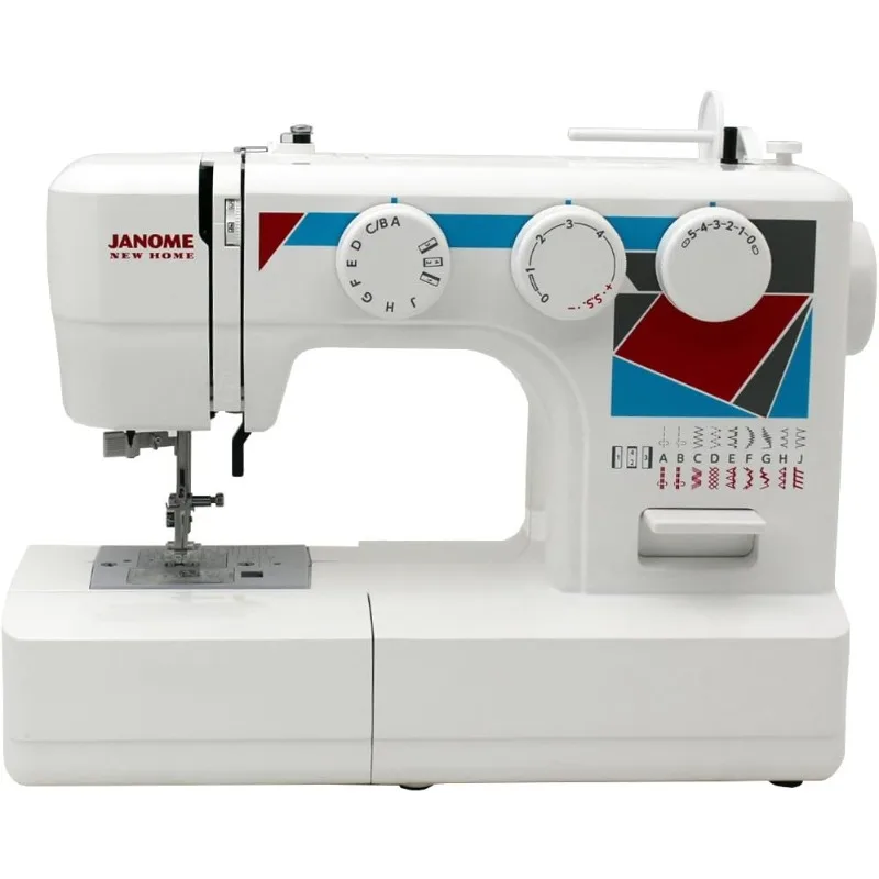 MOD-19 Easy-to-Use Sewing Machine with 19 Stitches, Automatic Needle Threader and 5-Piece Feed Dogs,white